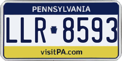 PA license plate LLR8593