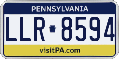 PA license plate LLR8594