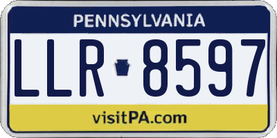 PA license plate LLR8597
