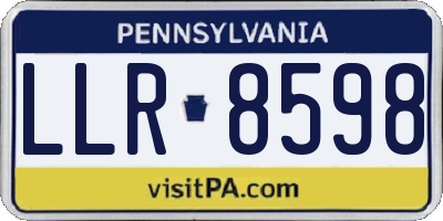 PA license plate LLR8598