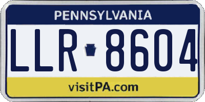 PA license plate LLR8604