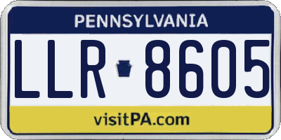 PA license plate LLR8605
