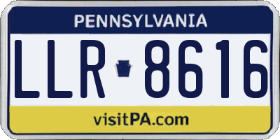 PA license plate LLR8616