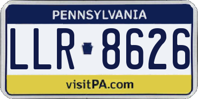 PA license plate LLR8626