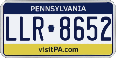 PA license plate LLR8652