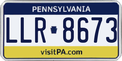 PA license plate LLR8673
