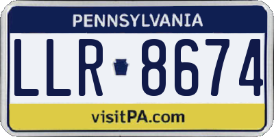 PA license plate LLR8674