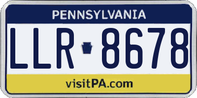 PA license plate LLR8678