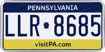 PA license plate LLR8685