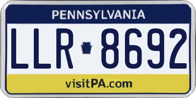 PA license plate LLR8692