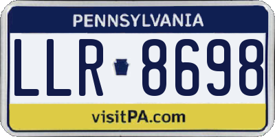 PA license plate LLR8698