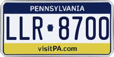 PA license plate LLR8700