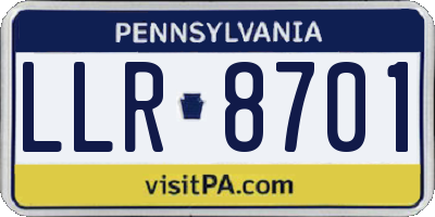 PA license plate LLR8701