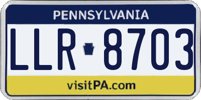 PA license plate LLR8703
