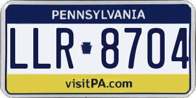 PA license plate LLR8704