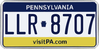 PA license plate LLR8707