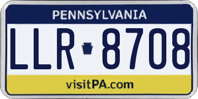 PA license plate LLR8708
