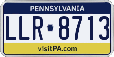 PA license plate LLR8713