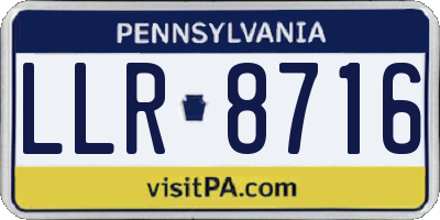 PA license plate LLR8716