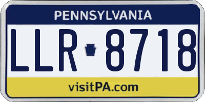 PA license plate LLR8718