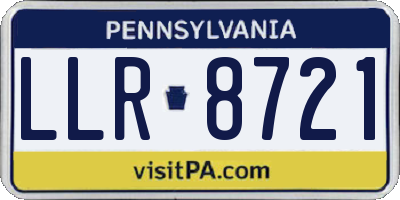 PA license plate LLR8721