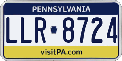 PA license plate LLR8724