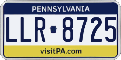 PA license plate LLR8725