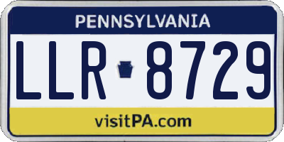 PA license plate LLR8729