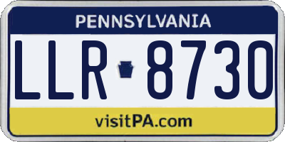 PA license plate LLR8730