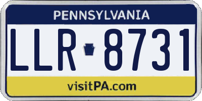 PA license plate LLR8731