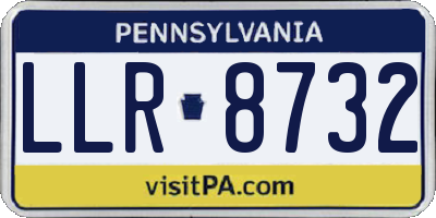 PA license plate LLR8732