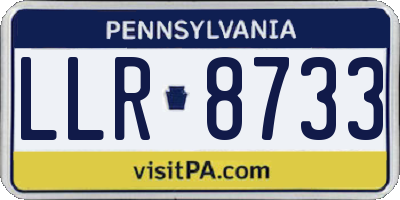 PA license plate LLR8733