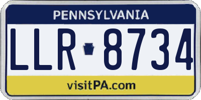 PA license plate LLR8734