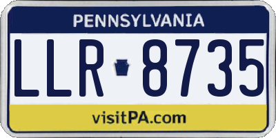 PA license plate LLR8735