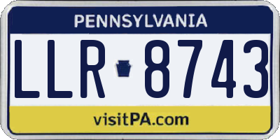 PA license plate LLR8743