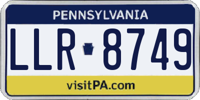 PA license plate LLR8749