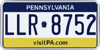 PA license plate LLR8752