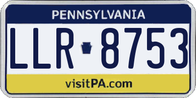 PA license plate LLR8753