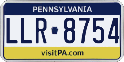 PA license plate LLR8754
