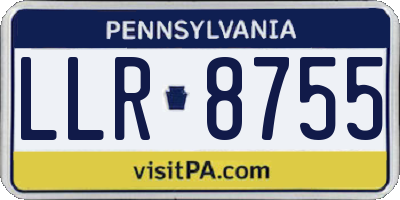 PA license plate LLR8755