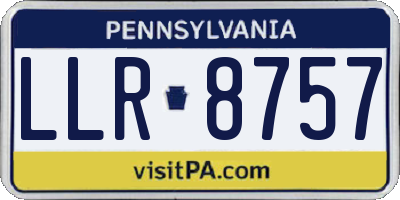 PA license plate LLR8757