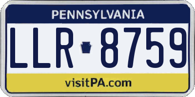 PA license plate LLR8759