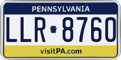 PA license plate LLR8760