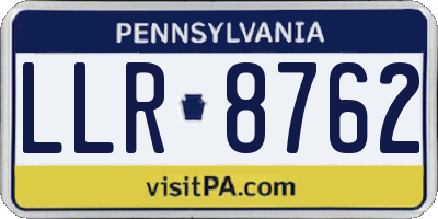PA license plate LLR8762