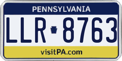 PA license plate LLR8763