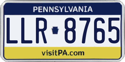 PA license plate LLR8765