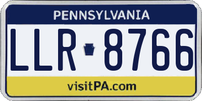 PA license plate LLR8766