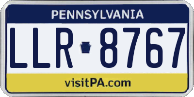 PA license plate LLR8767
