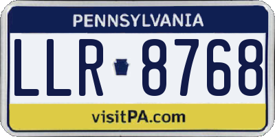 PA license plate LLR8768