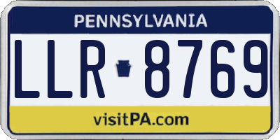 PA license plate LLR8769
